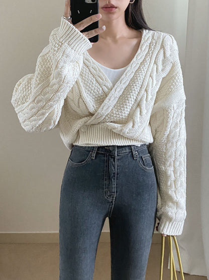 Brandi Women V Neck Knitted Sweater