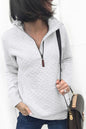 Autumn Winter Pocket Long-Sleeve Zipper Women Top Sweater