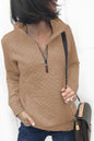 Autumn Winter Pocket Long-Sleeve Zipper Women Top Sweater