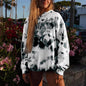 Street Women Clothing Loose Hooded Tie-Dyed Printed Casual Large Hoody  Top