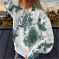 Street Women Clothing Loose Hooded Tie-Dyed Printed Casual Large Hoody  Top