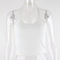 Cloth Polyester Clothing Women Wear Summer cropped Sleeveless Halter Rib Bottoming Vest