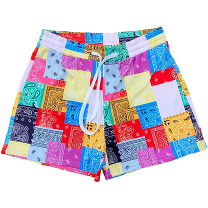 Women  Summer Floral Print Casual Paisley Paisley Shorts Loose Beach Pants for Women