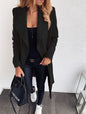 Trench Coat Popular Solid Color Polo Collar Mid-length Lace up Woolen Coat