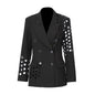 Slim Fit Handsome Unisex Personality Sneaky Design Ripped Hollow-out Blazer