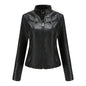 New Women Leather Clothing Women Spring Autumn Thin Motorcycle Clothing  Size Leather Coat Short Chic Women Jacket