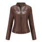 New Women Leather Clothing Women Spring Autumn Thin Motorcycle Clothing  Size Leather Coat Short Chic Women Jacket