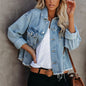 Autumn Winter  Street Hipster Women Short Loose Jacket Denim Jacket