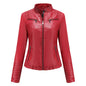 New Women Leather Clothing Women Spring Autumn Thin Motorcycle Clothing  Size Leather Coat Short Chic Women Jacket