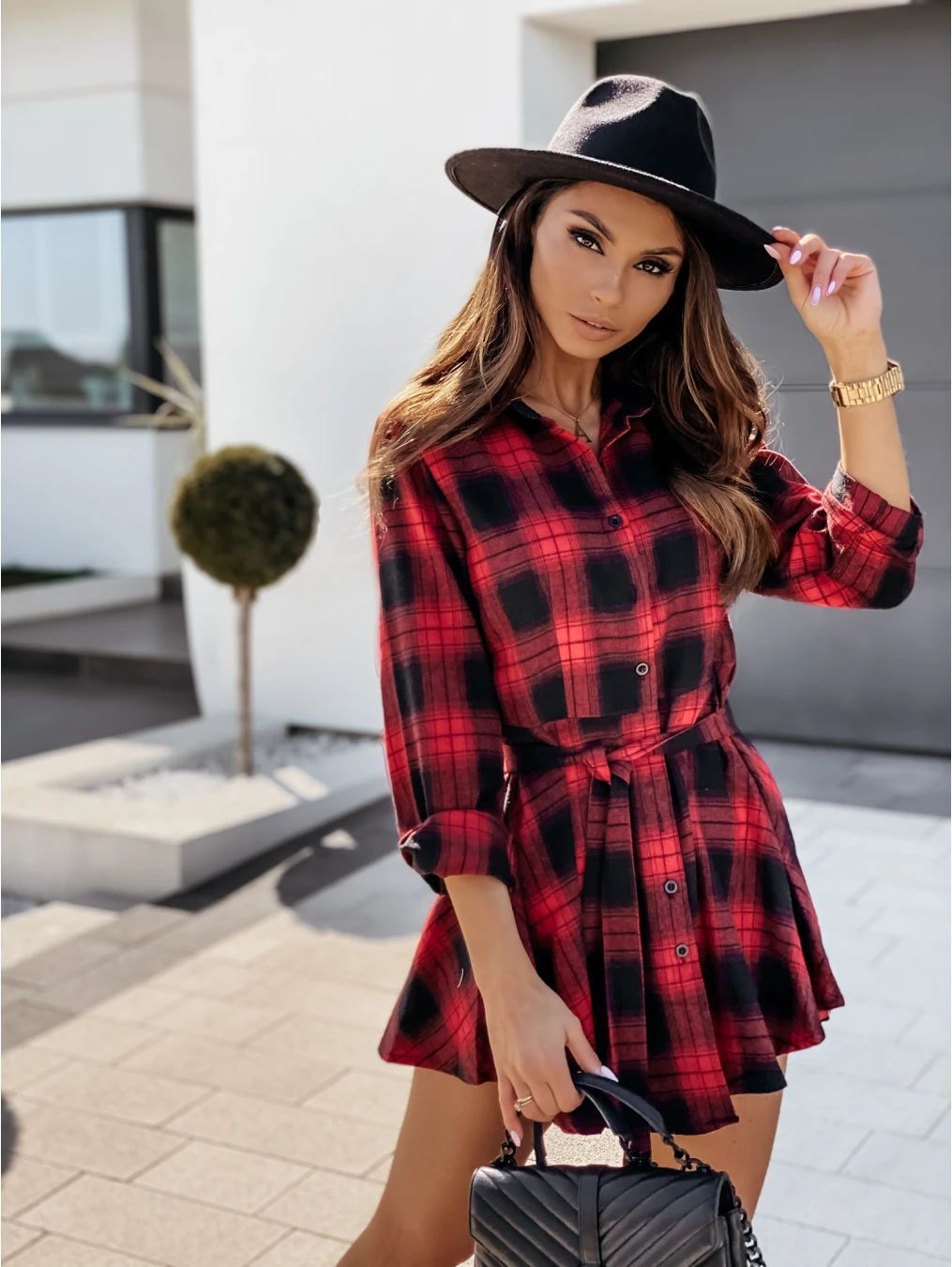 Fall Winter Sexy Print Shirt  Dress Women