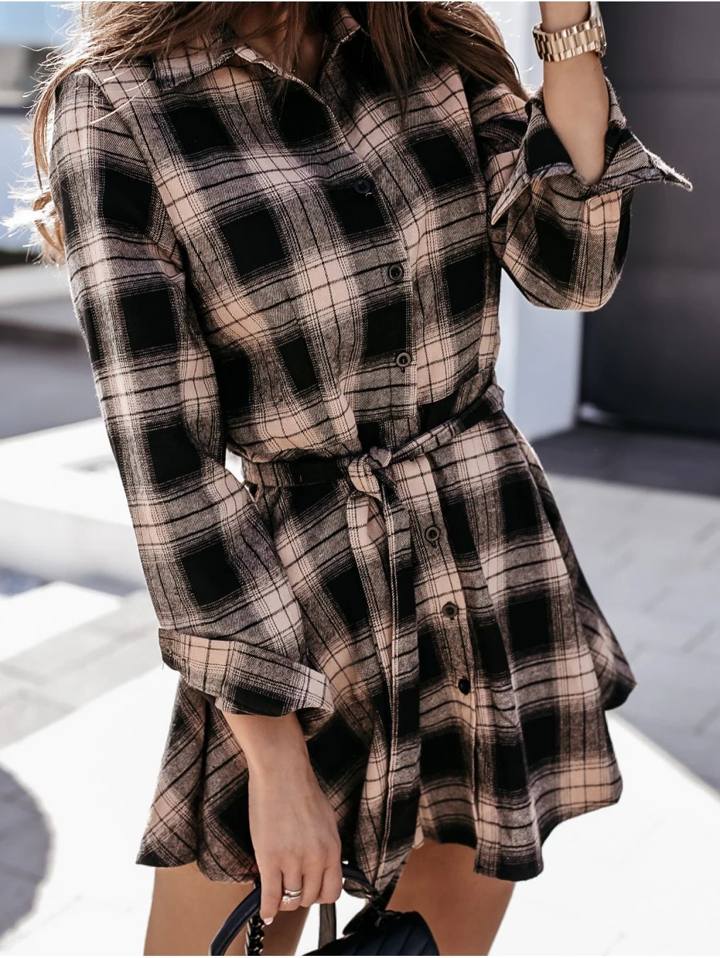 Fall Winter Sexy Print Shirt  Dress Women