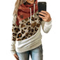 Women Clothing Printing Stitching Hooded Fleece Loose