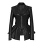 Spring Popular Women Clothing Long-Sleeved Faux Leather Jacket for Women Motorcycle Clothing Leather Coat Leather Jacket for Women