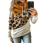 Women Clothing Printing Stitching Hooded Fleece Loose