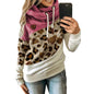 Women Clothing Printing Stitching Hooded Fleece Loose