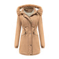 Autumn Winter Warm Women Cotton Thickened Velvet Cotton Clothes Women Detachable Hat Big Fur Collar Coat Plus Size