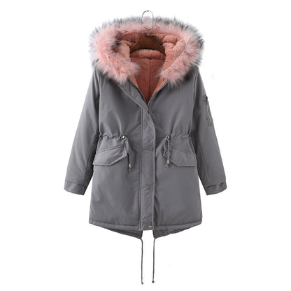 Winter Fleece-Lined Thickened -Size Cotton-Padded Coat Plus Size