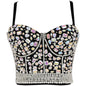 Heavy Industry Beads Vest Ball Sexy Sling Light Diamond Corset Chest Support Body Shaping Top