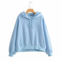 Fall Women Clothing Solid Color Fleece Pullover Women Hoodie