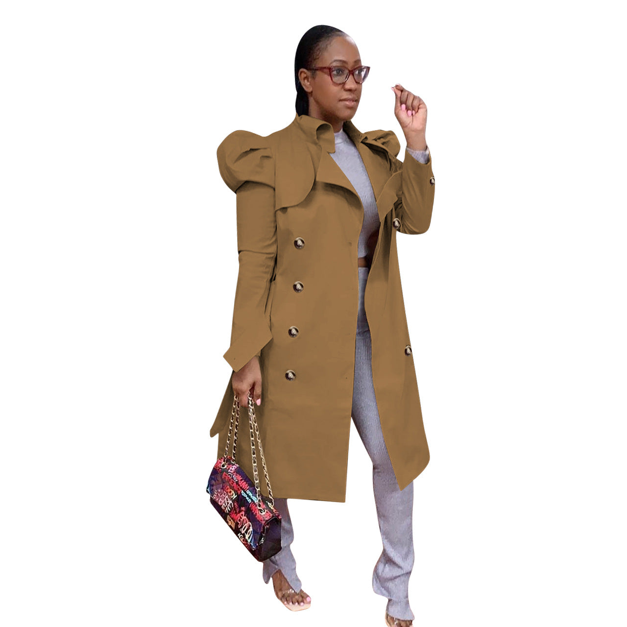 Women Clothing All-Match Casual Long Trench Coat Women Clothing