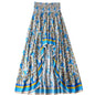 Rayon Printed Irregular Asymmetric High Waist All Match Long Skirt For Women