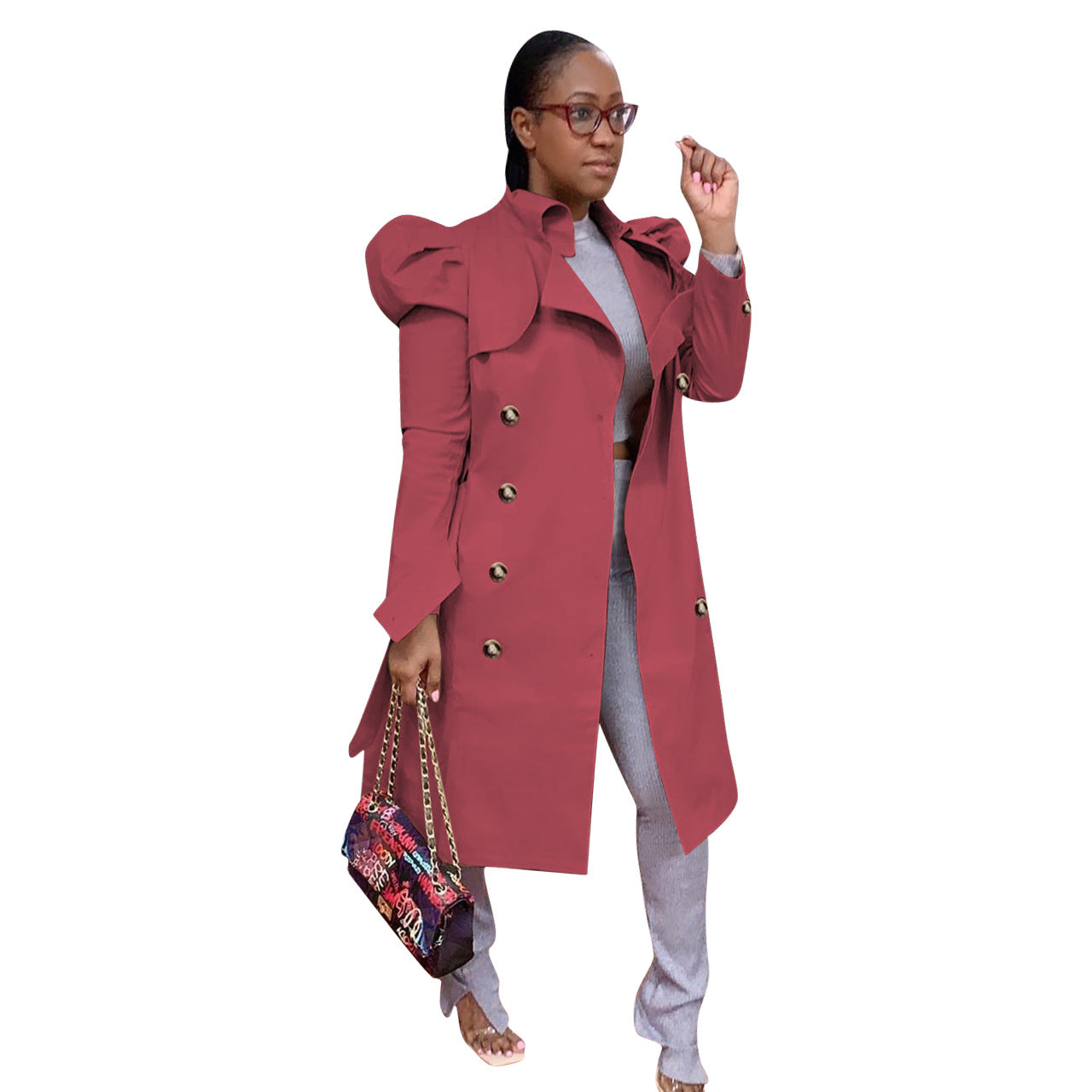 Women Clothing All-Match Casual Long Trench Coat Women Clothing