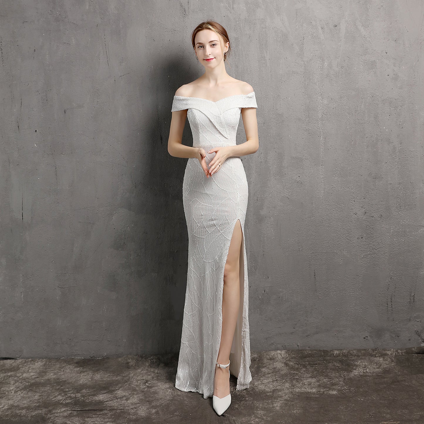 Women Fairy Dream Socialite Gathering Party Evening Dress Sexy Long Slimming Toast Dress Bride