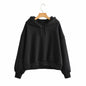 Fall Women Clothing Solid Color Fleece Pullover Women Hoodie