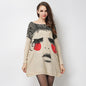 Women Sweater Loose Personalized Printed Wool Blended Sweater Top