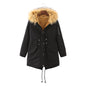 Winter Fleece-Lined Thickened -Size Cotton-Padded Coat Plus Size