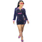 Sequin Sequined Skinny V neck Thread Contrast Color Embroidery Plus Size Women Dress