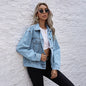 Women Clothing Office Loose Denim Jacket Autumn Winter