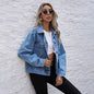 Women Clothing Office Loose Denim Jacket Autumn Winter