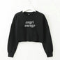 Women Clothing Angel Letter Graphic Printed Long Sleeve Short Women Sweater