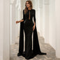 Women Clothing Maxi Dress Fishtail Dress Women Bell Sleeve Solid Color Mop Dress Formal Gown Maxi