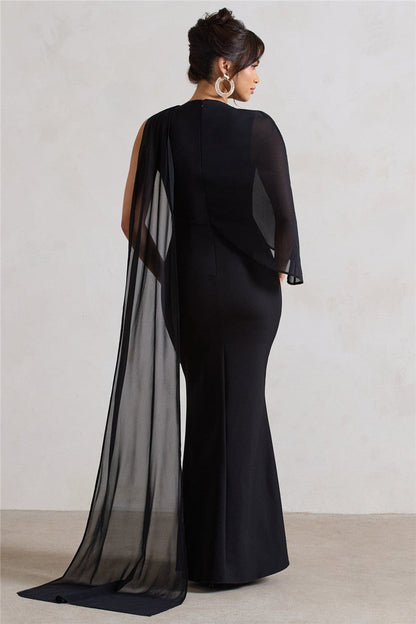 Brandi Cloak Sleeves Maxi Dress