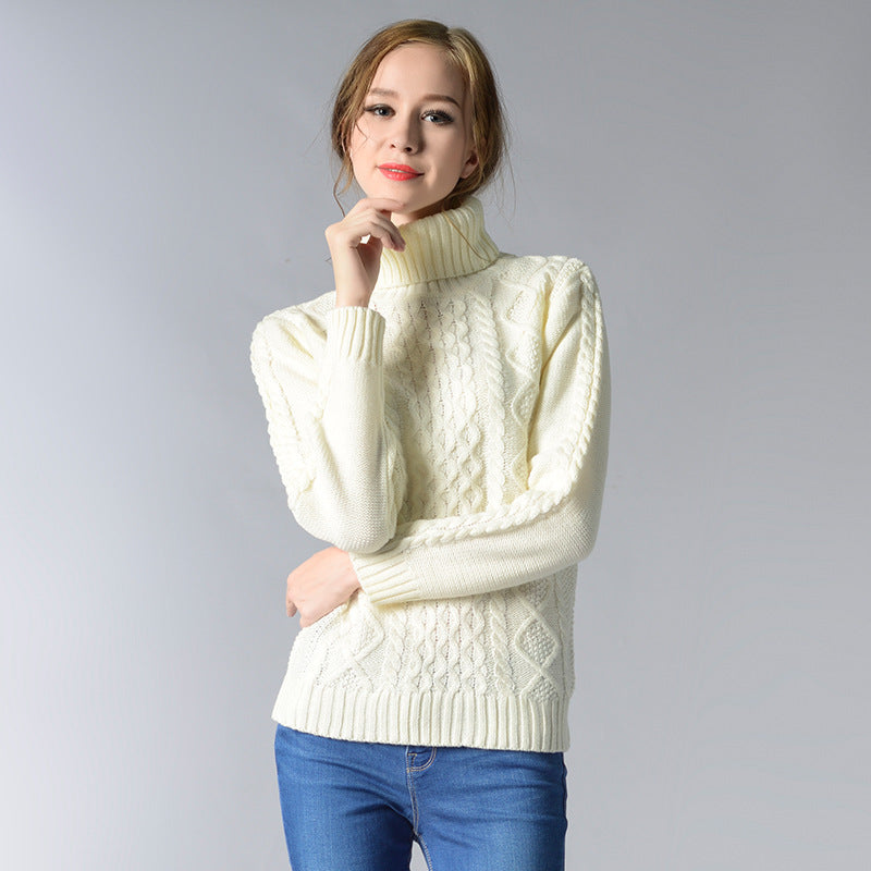 Women Turtleneck Long Sleeve Twisted Bottoming Women Sweater