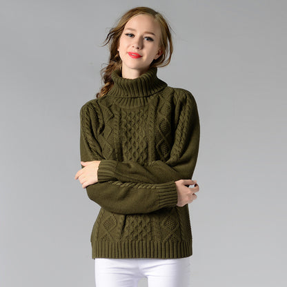 Women Turtleneck Long Sleeve Twisted Bottoming Women Sweater