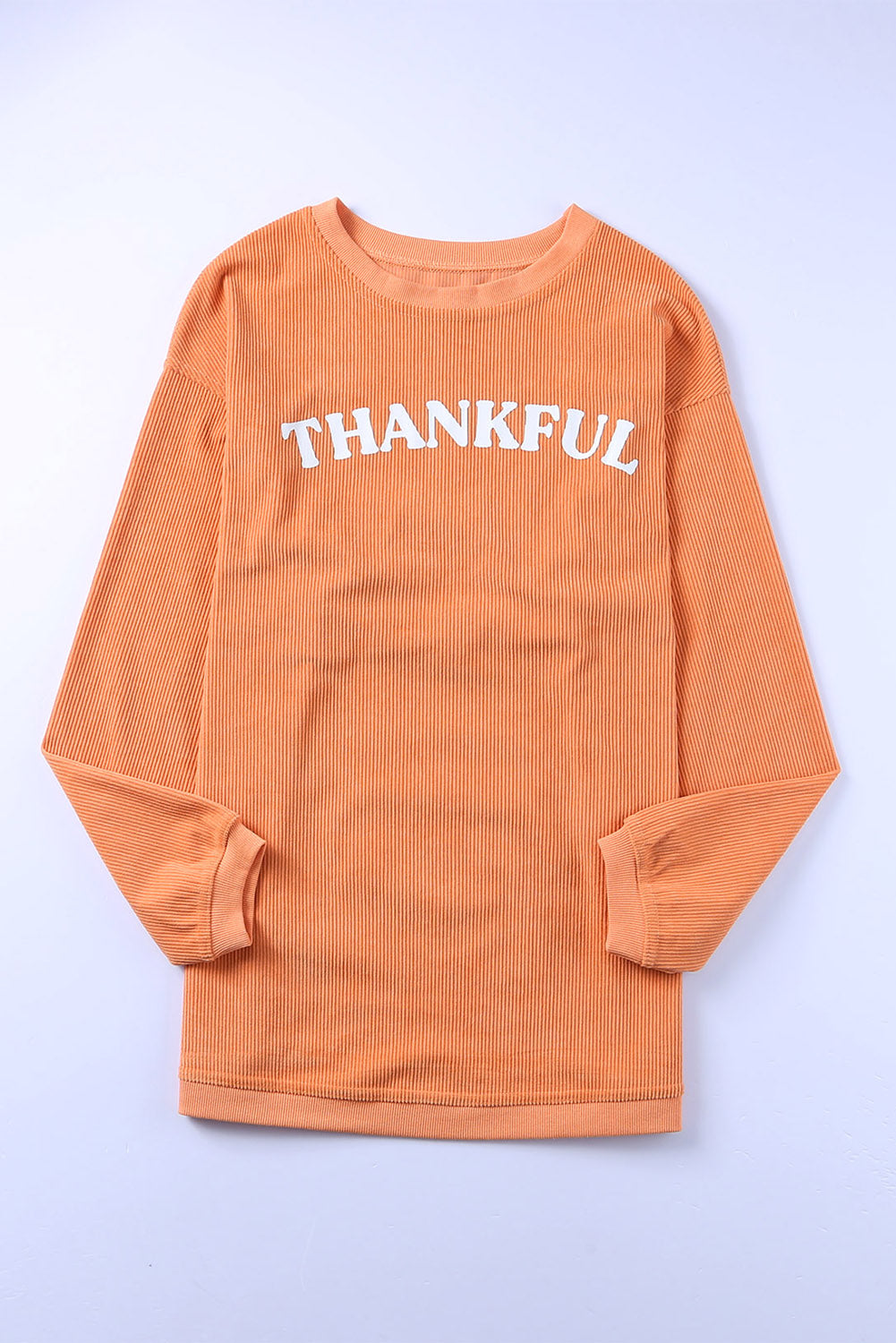 Apricot Drop Shoulder Ribbed Oversized Sweatshirt