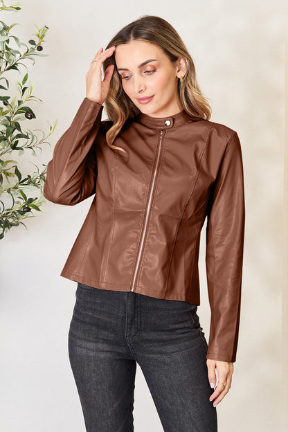 Mock Neck Zip Up Jacket