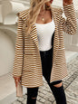 Devine Striped Long Sleeve Hooded Outerwear