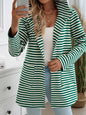 Devine Striped Long Sleeve Hooded Outerwear