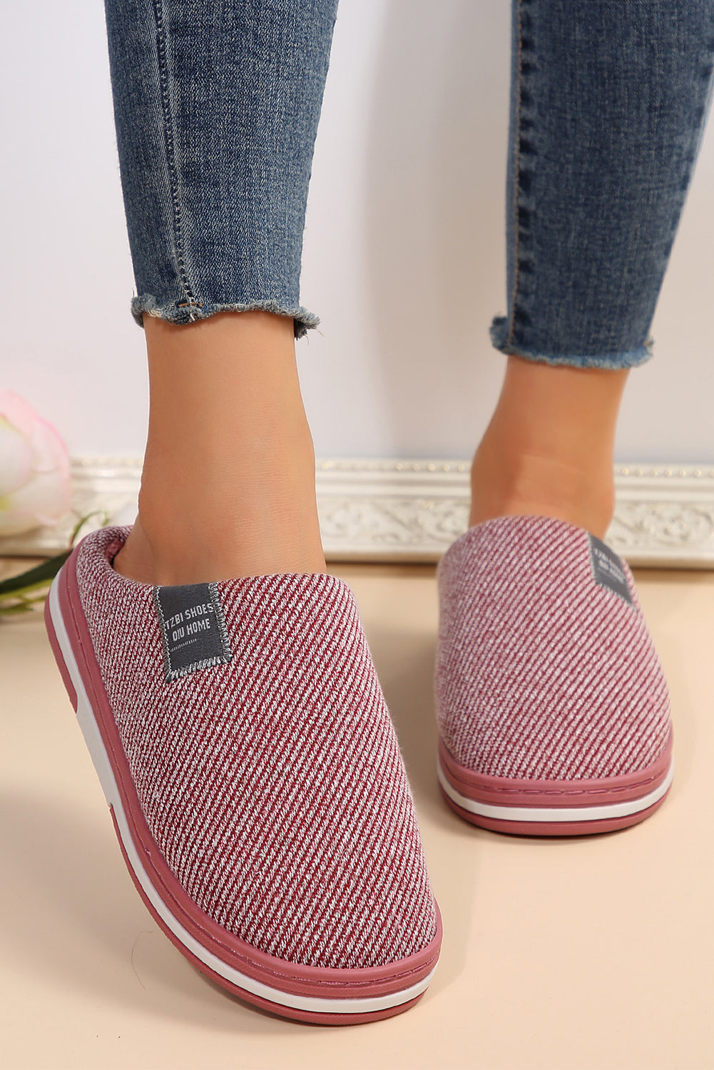 Mineral Red Winter Homewear Twill Slippers