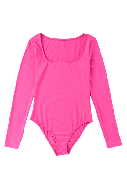 Rose Basic Long Sleeve Square Neck Bodysuit