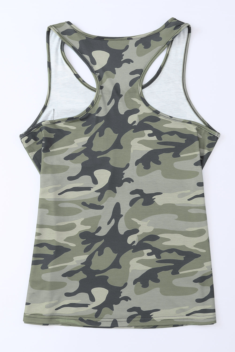 Green American Flag Stars Stripes Pocket Camo Tank Top