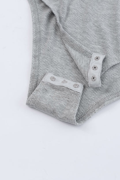 Grey Drop Shoulder Casual Oversize Bodysuit