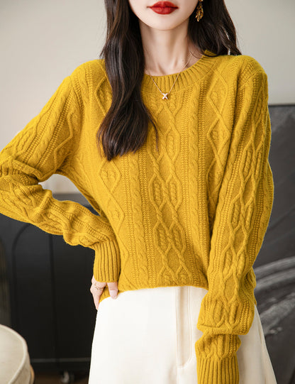 Candice Woman Vintage Soft Long Sleeve Knitted Sweater