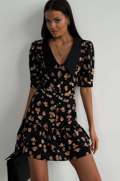 Yvonne Short Sleeve Floral Mini Dress