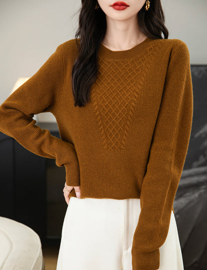 Belinda Woman Crewneck Long Sleeve Knit Sweater