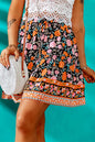 Paisley Print Boho Elastic Waist Short Skirt for Summer